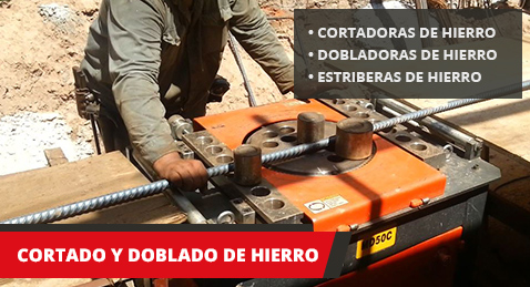 Máquinas cortadoras y dobladoras de hierro